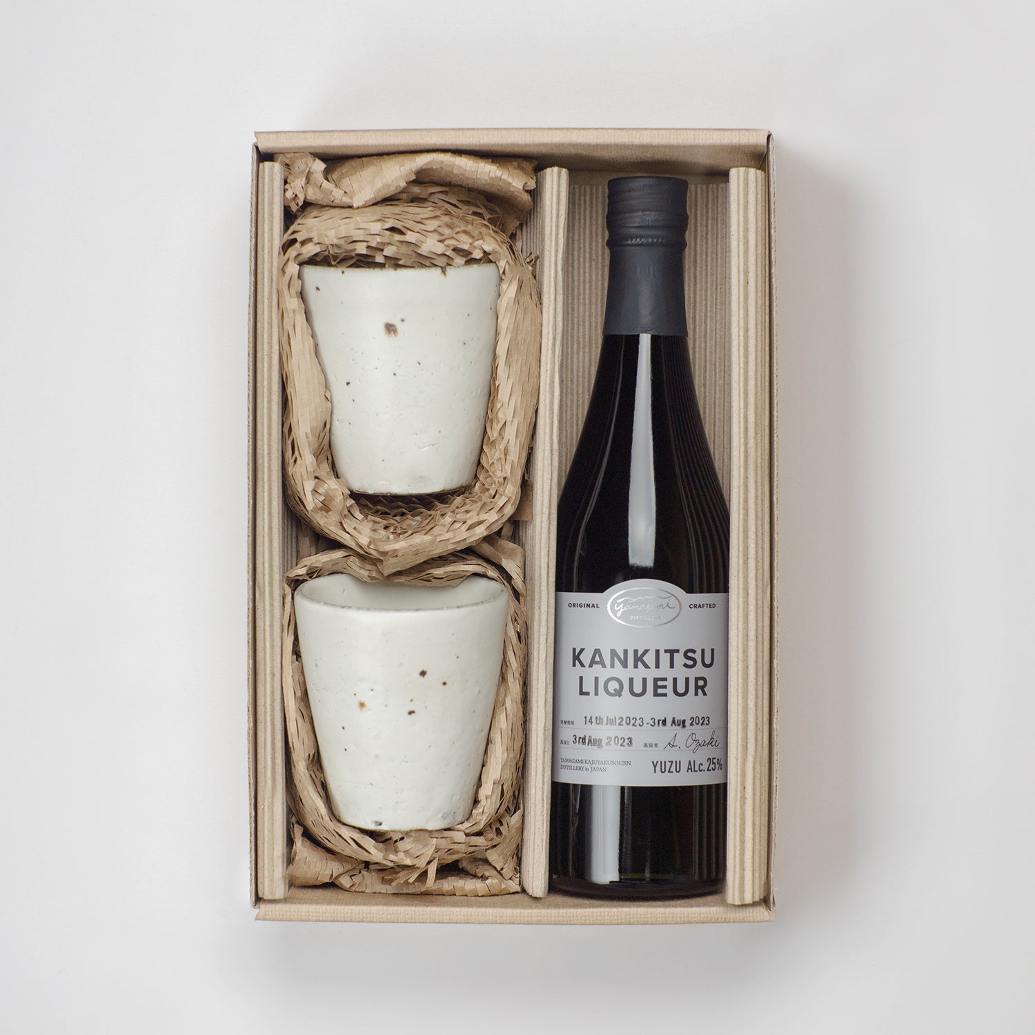 粉引フリーカップと柑橘リキュール柚子25％のギフト/ya8 | 松山油脂